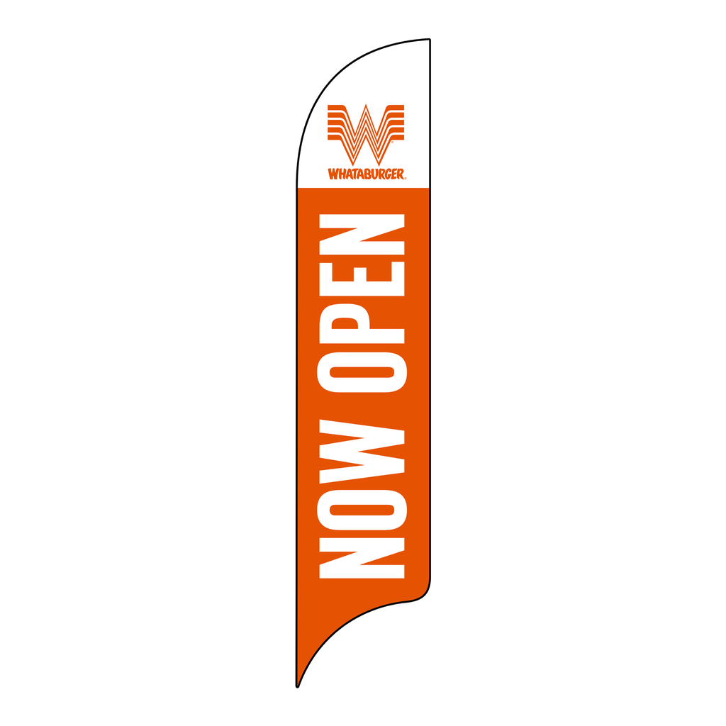 15' Whataburger Orange Now Open AdverSail Flag