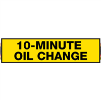 2' X 8' FullSpeed Automotive Yellow 10 Minute Oil Change Mesh Bay Banner