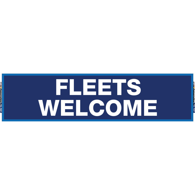 2' X 8' FullSpeed Automotive Blue Fleets Welcome Mesh Bay Banner