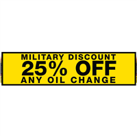 2' X 8' FullSpeed Automotive Yellow Military Discount 25% Off Any Oil Change Mesh Bay Banner