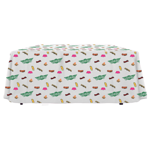 8' Wingstop White Logo Sticker Tablecloth (fitted, 2023 art)