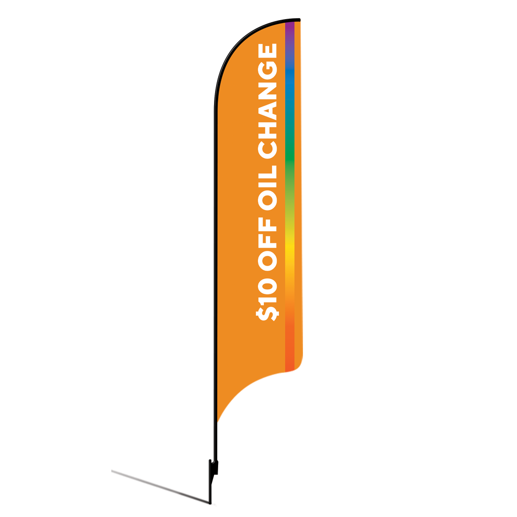 15' Caliber Auto Care Orange $10 off Oil Change BG AdverSail Flag Kit
