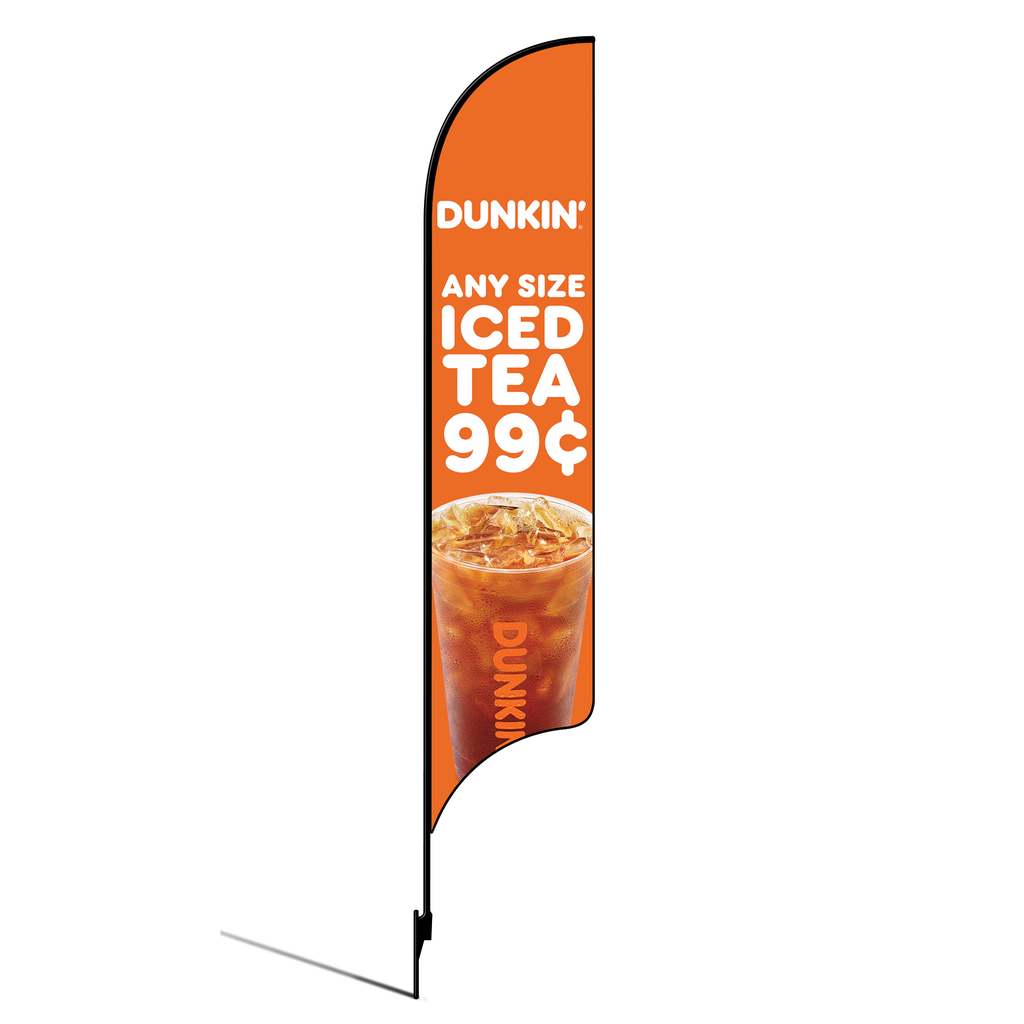 15' Dunkin' Donuts Orange Any Sized Ice Tea 99¢ AdverSail Flag Kit