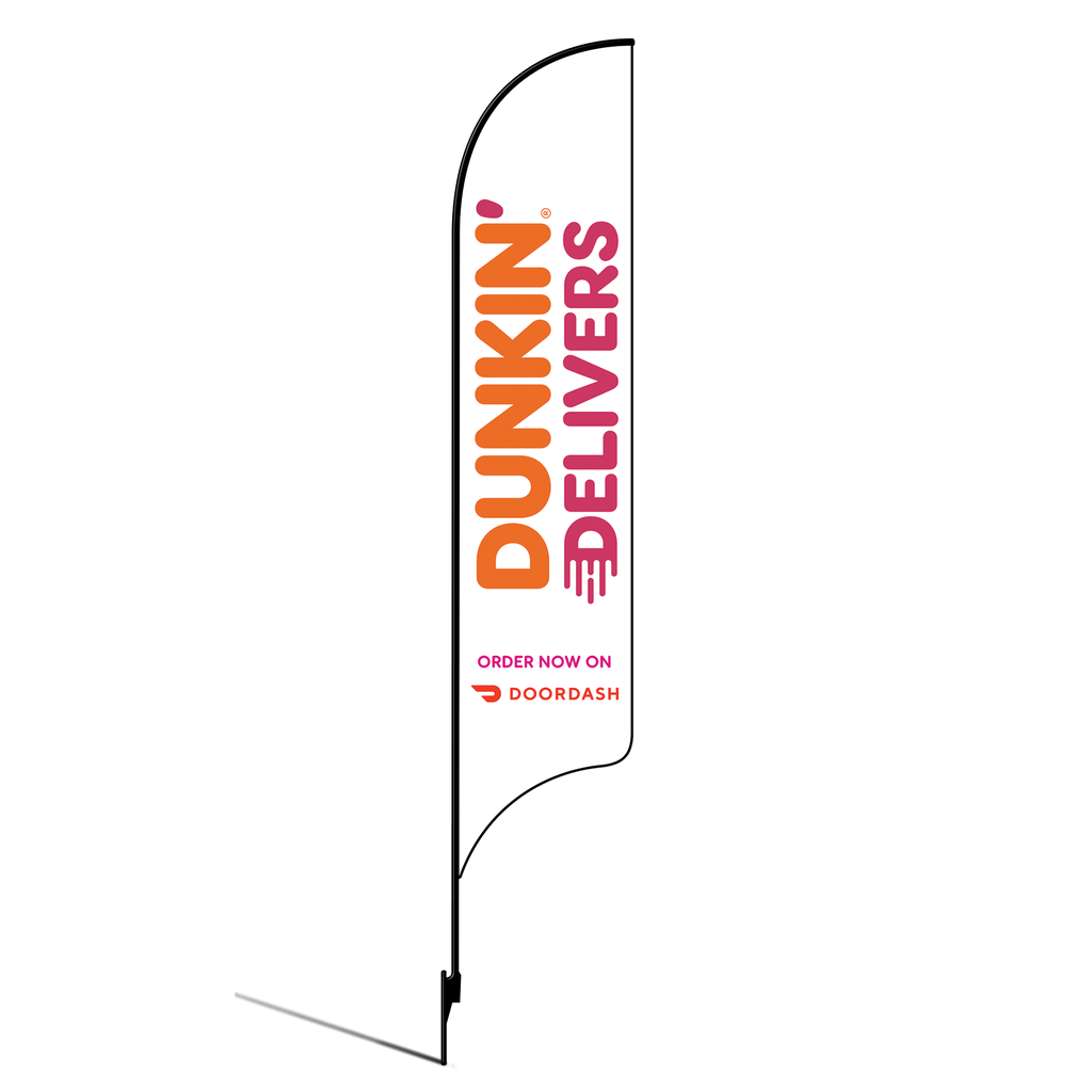 15' Dunkin' Donuts White Delivers DoorDash AdverSail Flag Kit