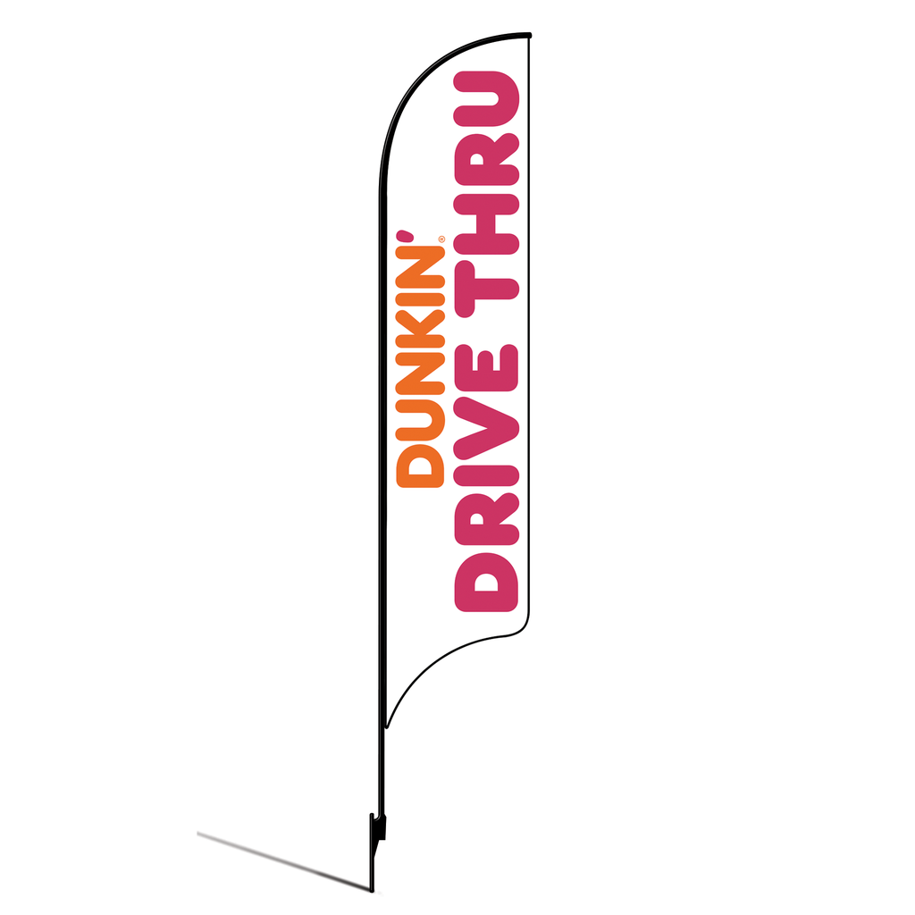 15' Dunkin' Donuts White Drive Thru AdverSail Flag Kit