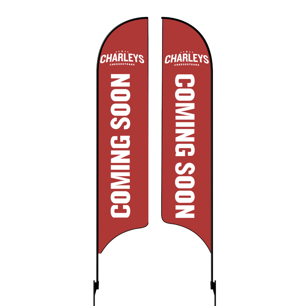Kit for 15' Charleys Philly Steaks Red Coming Soon  Double Sided AdverSail Flag