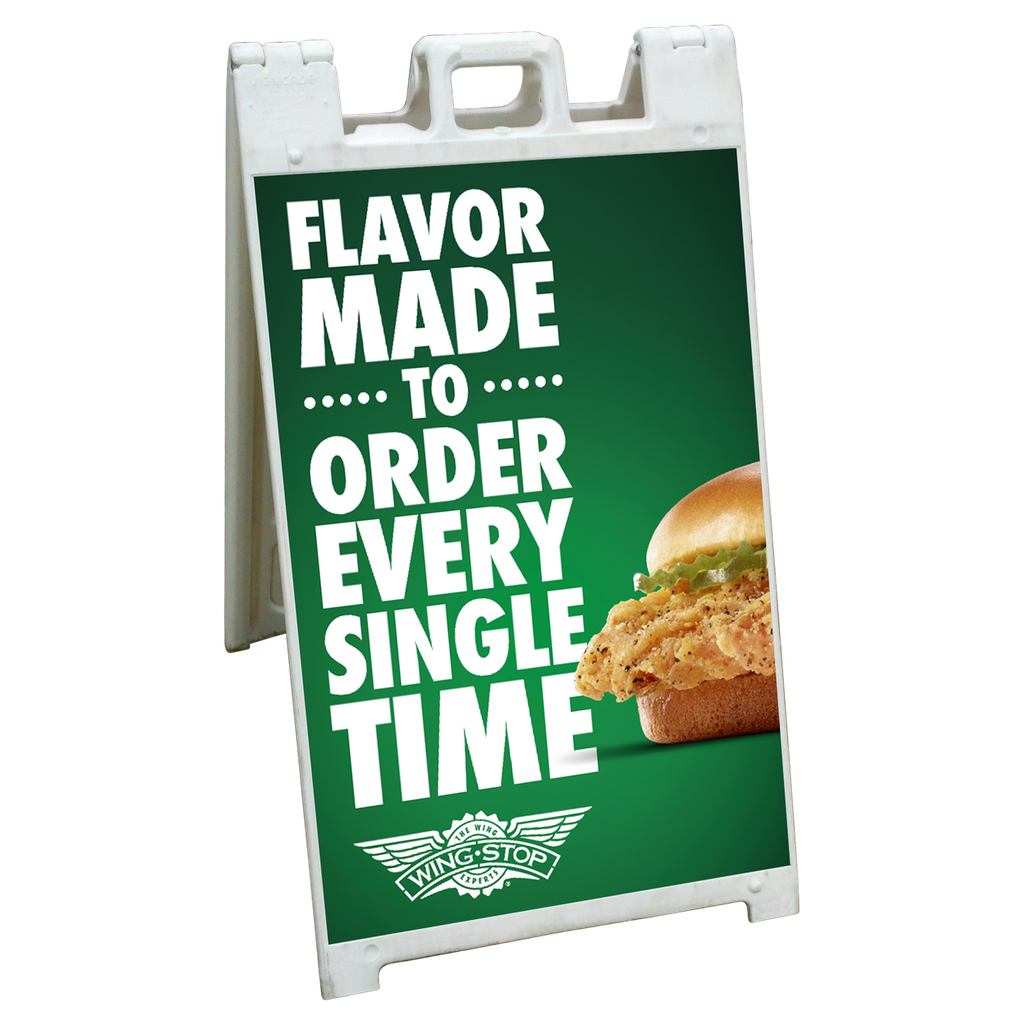 24" X 36" Wingstop Green Flavor Made to Order Coroplast A-Frame Insert (2023 art)