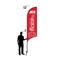 12' Ace Hardware Red Curbside Pickup AdverSail Flag