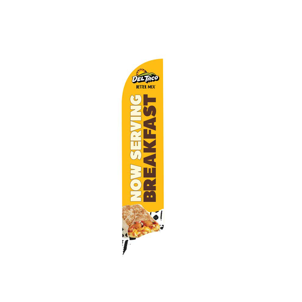 15' Del Taco Yellow Now Serving Breakfast AdverSail Flag