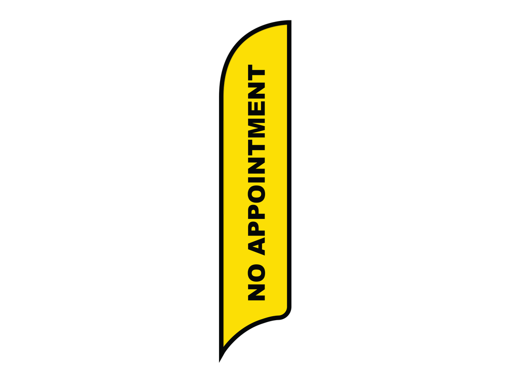 12' FullSpeed Automotive Yellow No Appointment AdverSail Flag